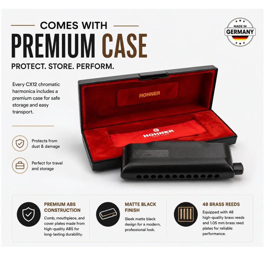 Hohner M754510 CX12 Black Harmonica - Key G