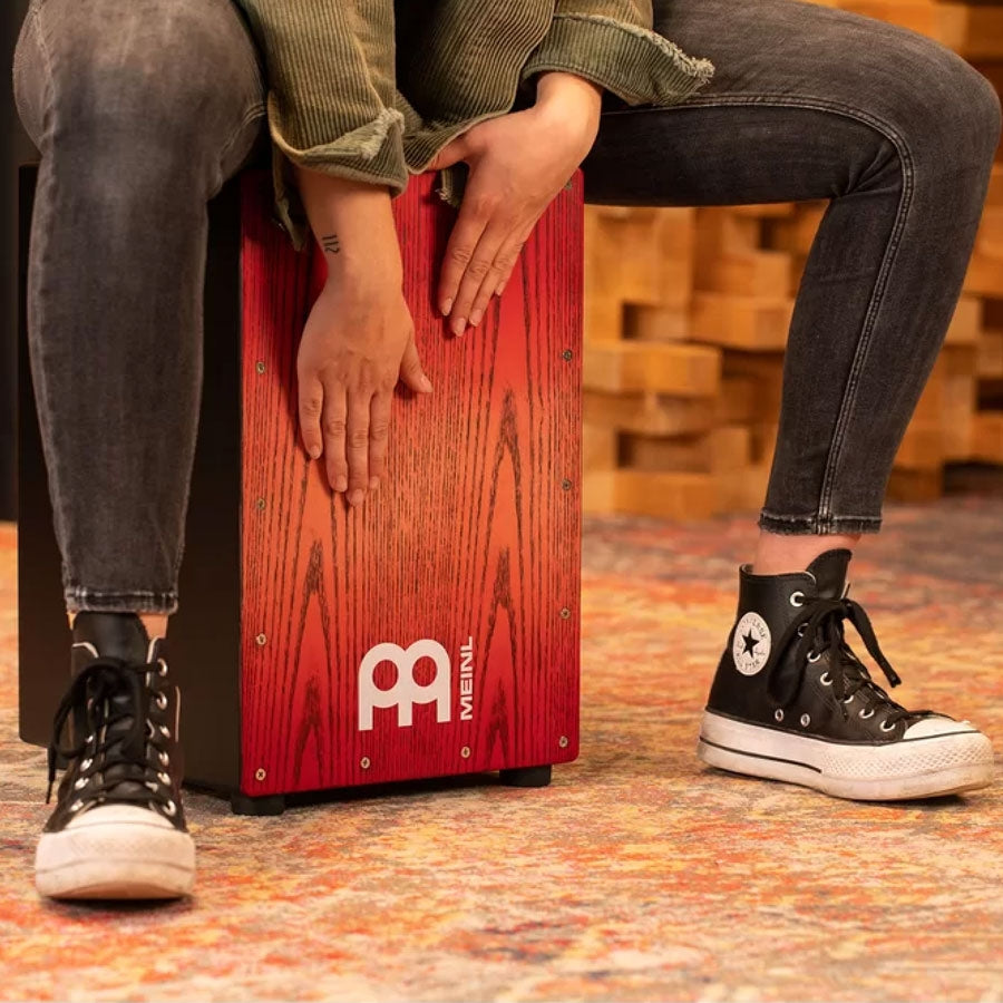 Meinl MCAJ100BK-TRF Headliner Series Snare Cajon - Tango Red Fade