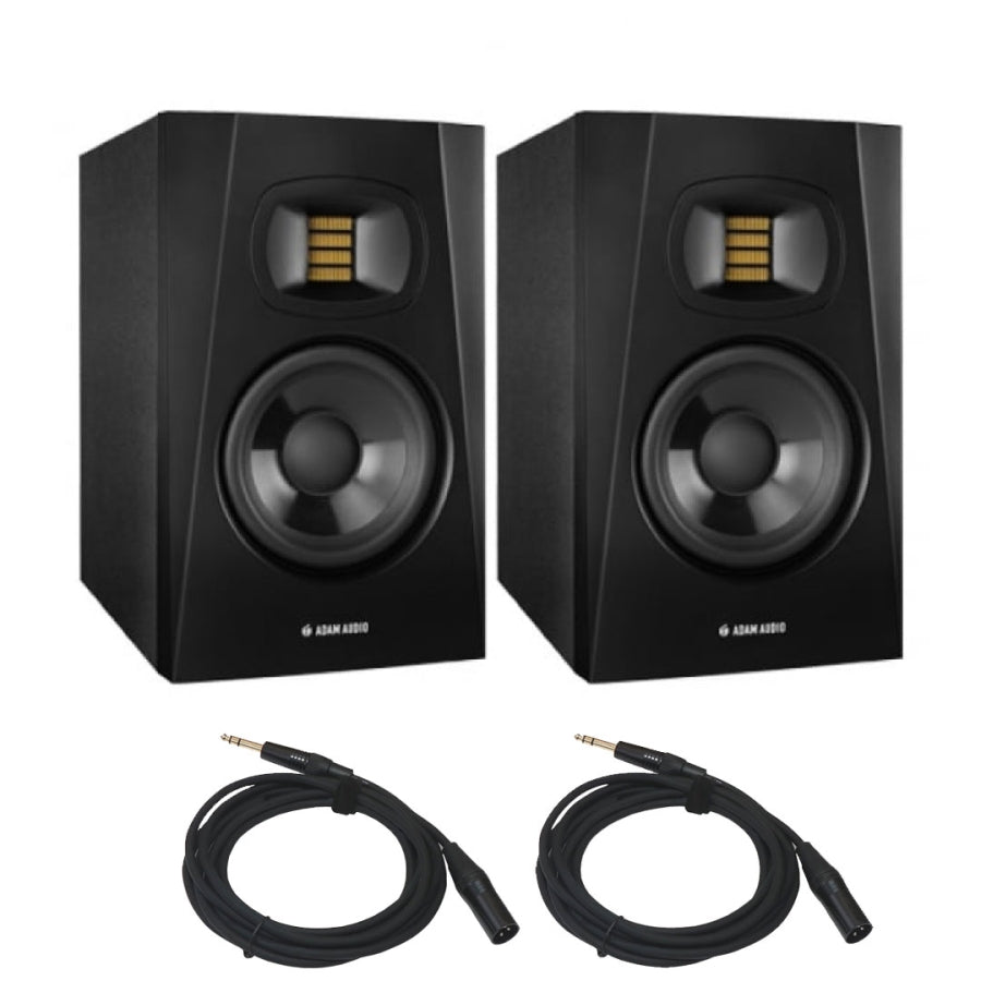 ADAM Audio T5V 5-Inch Active Studio Monitor PAIR With 2 XLR to TRS Cables