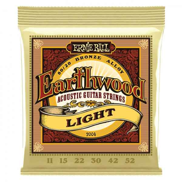 Ernie Ball 2004 Earthwood Light 8020 Bronze Acoustic Guitar Strings 11-52 Gauge