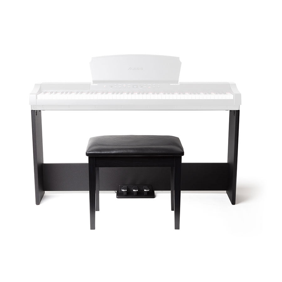 Alesis AHB-1 Piano Home Accessory Bundle Wooden Piano Stand With 3 Pedals and Bench