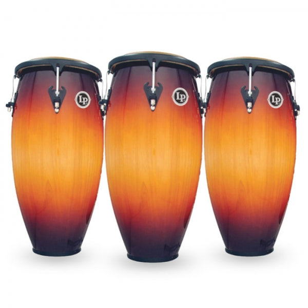 Latin Percussion Matador Custom Wood Conga Set of 3 M950S + M952S + M954S With Stands - Vintage Sunburst