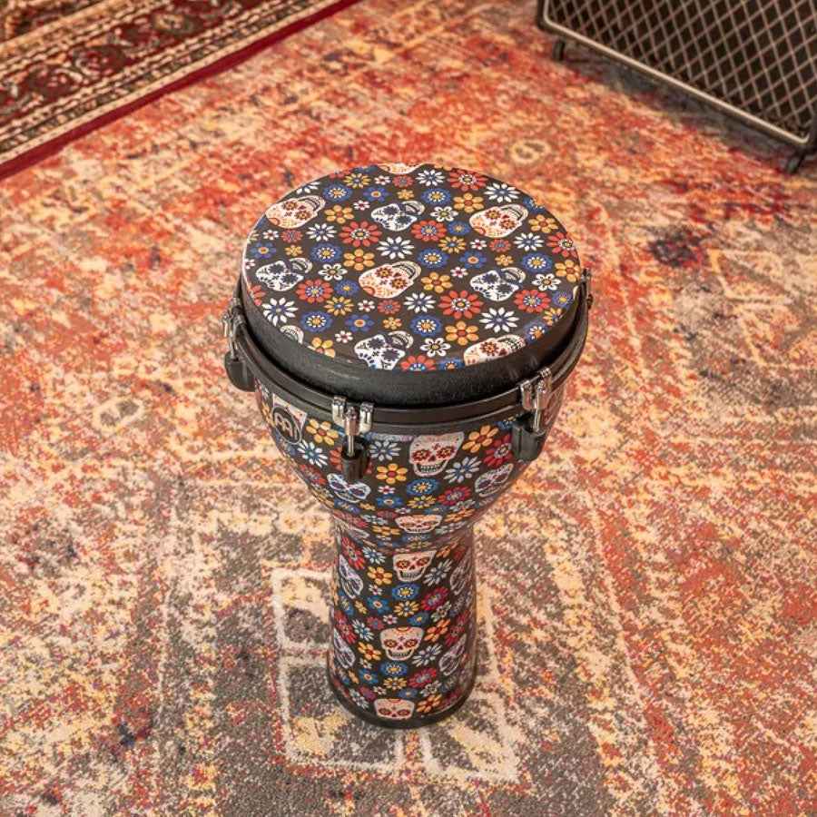 Meinl JD12DA-DH 12 inch Synthetic Djembe Day of the Dead Designed Head