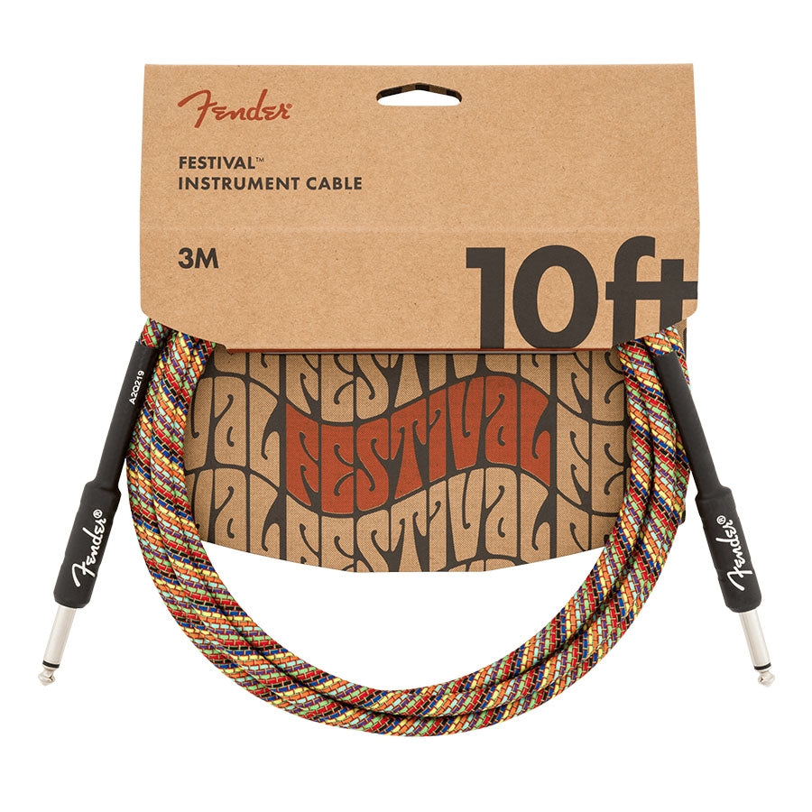 Fender 10 Feet Festival Instrument Cables 0990910299 - Rainbow