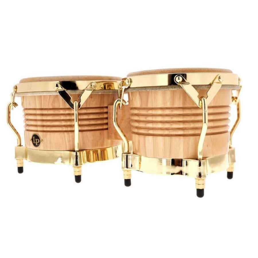 Latin Percussion M201-AW Matador Wood Bongo With Gold Hardware - Natural