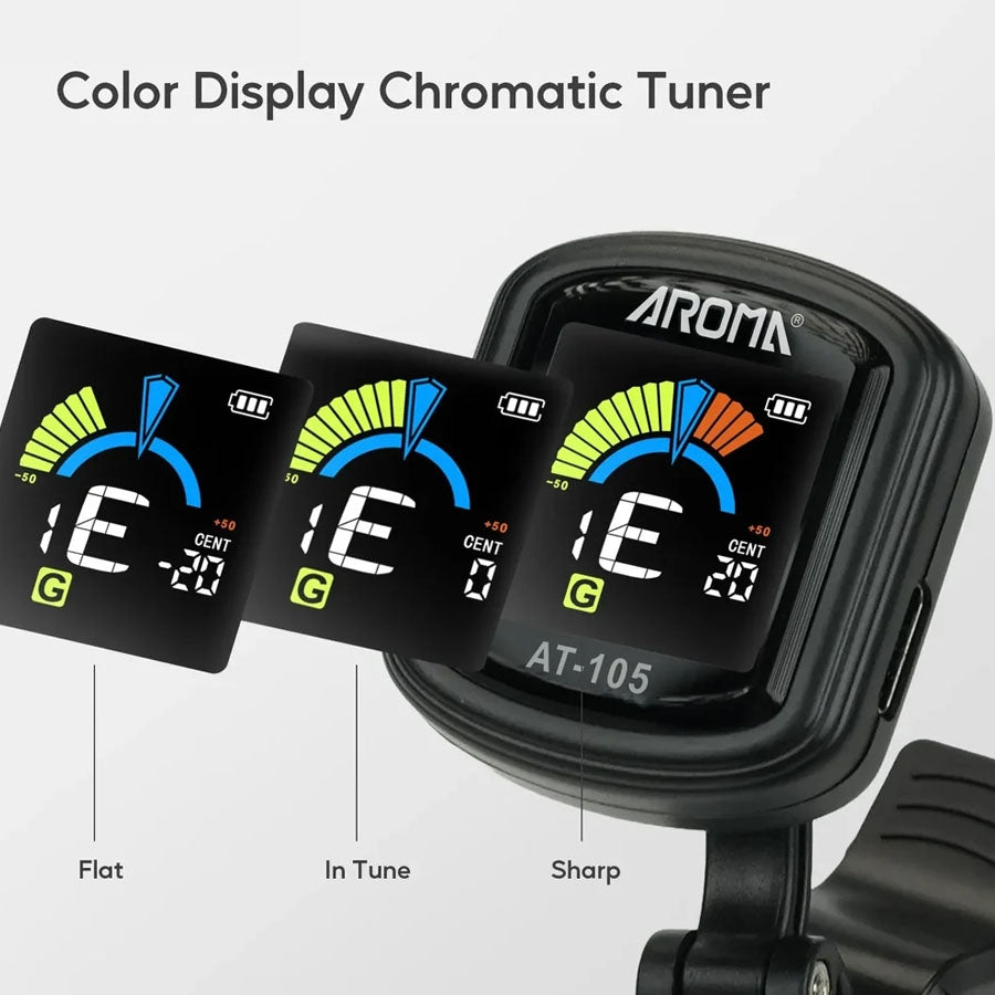 Aroma AT-10A Rechargeable Clip-On Guitar Tuner