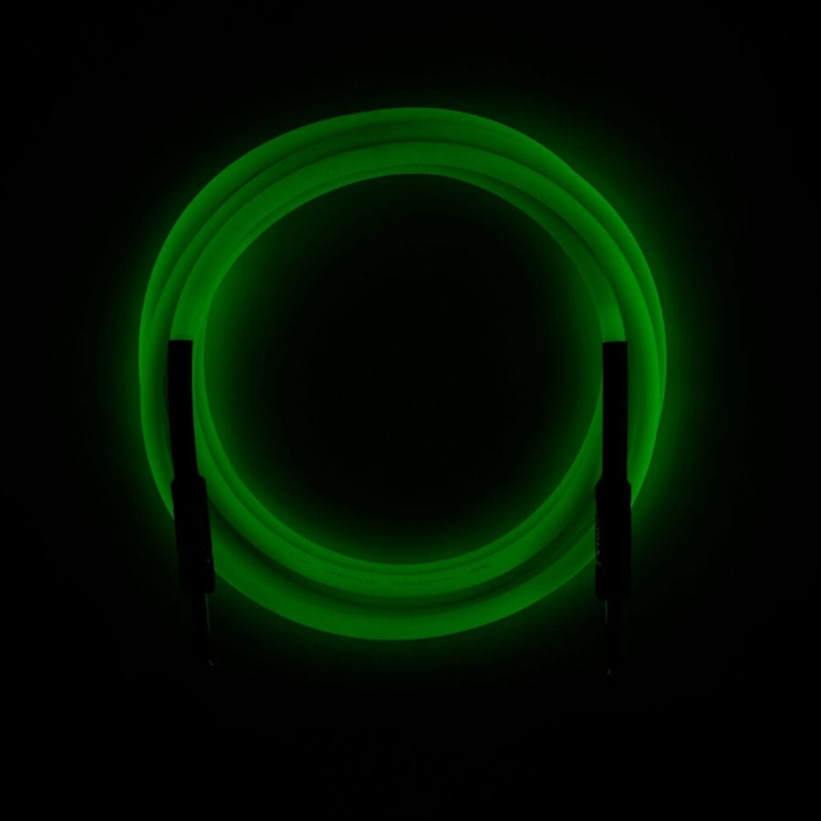 Fender 10 Feet Professional Series Glow In The Dark Instrument Cables 0990810119 - Green