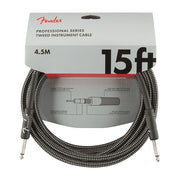 Fender 15 Feet Professional Series Tweed Instrument Cables 0990820065 - Gray Tweed