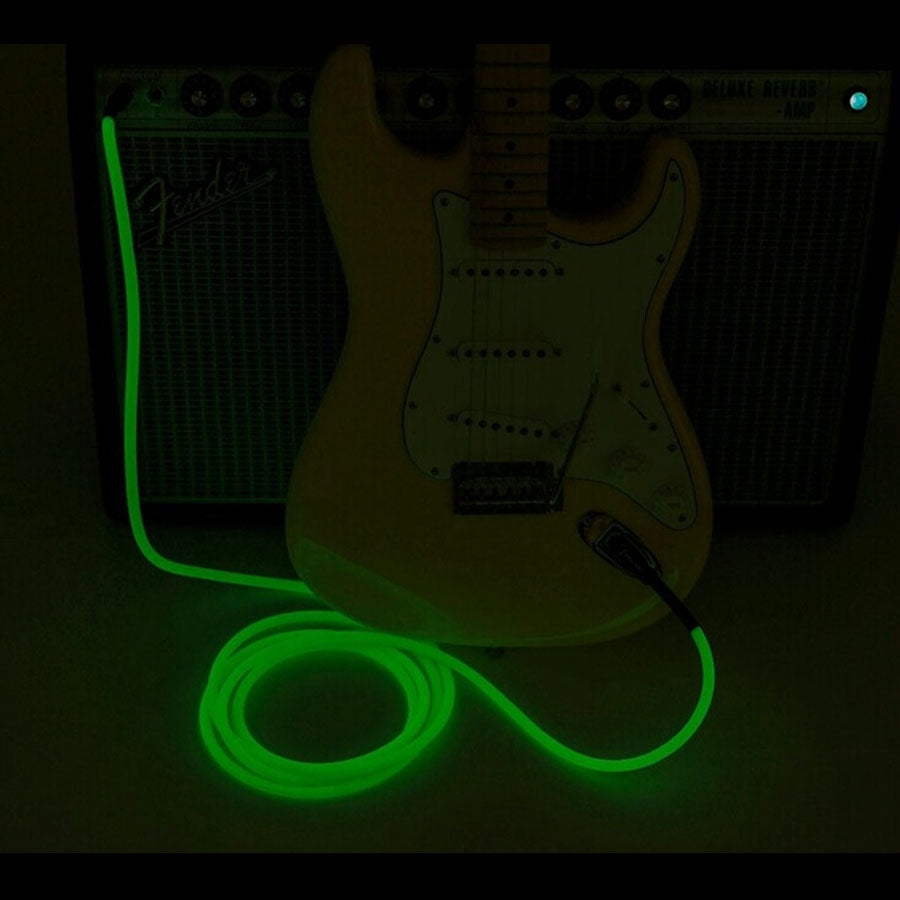 Fender 10 Feet Professional Series Glow In The Dark Instrument Cables 0990810119 - Green