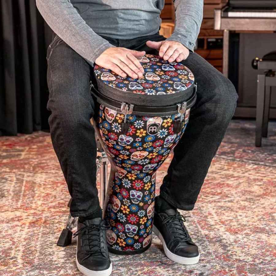 Meinl JD12DA-DH 12 inch Synthetic Djembe Day of the Dead Designed Head