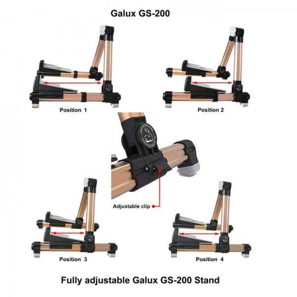 Galux GS-200 Guitar Folding Stand - Golden