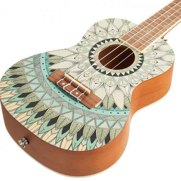 Bamboo U-23 Jade Soprano Ukulele New Generation Series, Mandala Line With Bag