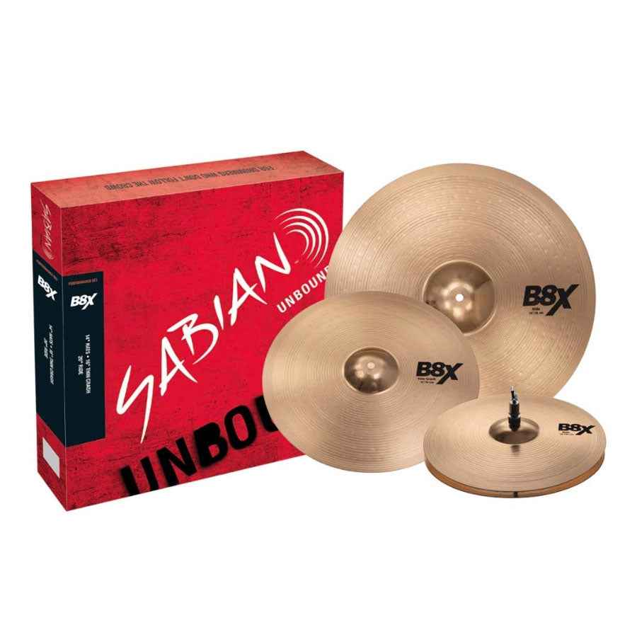 Sabian 45003X B8X Performance Set Cymbal Pack 14-inch Hi-Hat, 16-Inch Thin Crash, 20-inch Ride