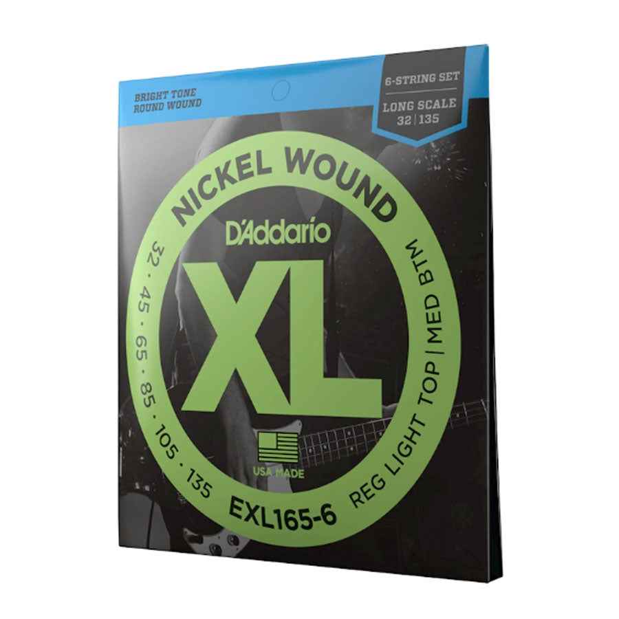 Daddario EXL165-6 6-String Nickel Wound Bass Guitar String Custom Light 32-135