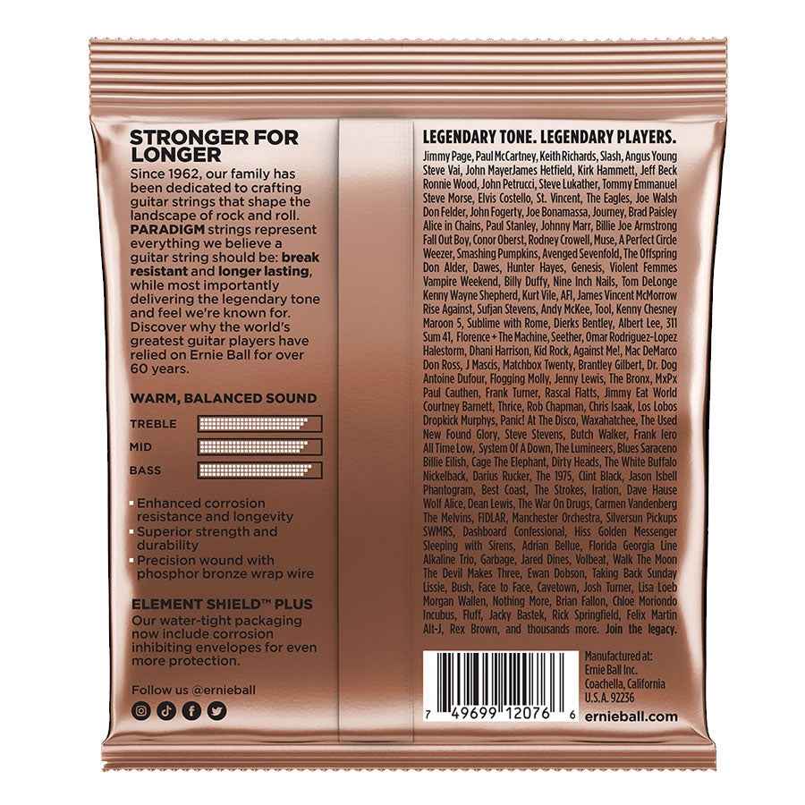 Ernie Ball P02076 Medium Light Paradigm Phosphor Bronze Acoustic Guitar Strings 12-54 Gauge