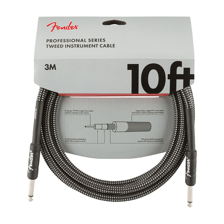 Fender 10 Feet Professional Series Tweed Instrument Cables 0990820062 - Gray Tweed