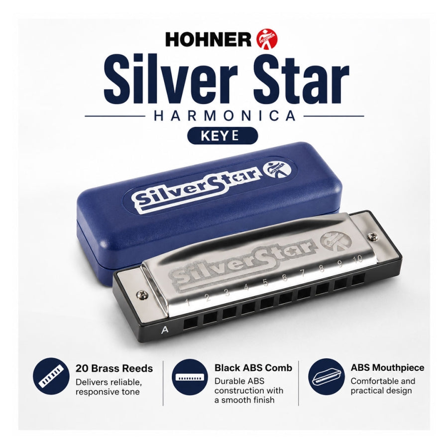 Hohner M5040567 Silver Star Harmonica Key E