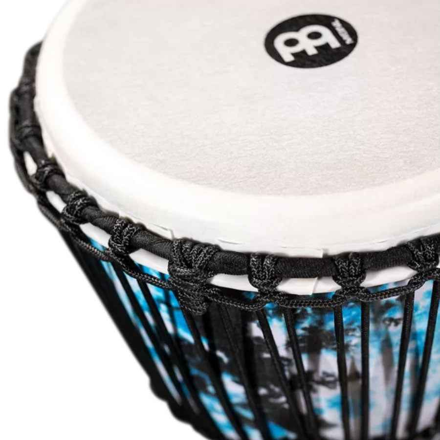 Meinl PADJ8-M-F 8" Travel Series Synthetic Head Rope Tuned Djembe - Galactic Blue Tie Dye