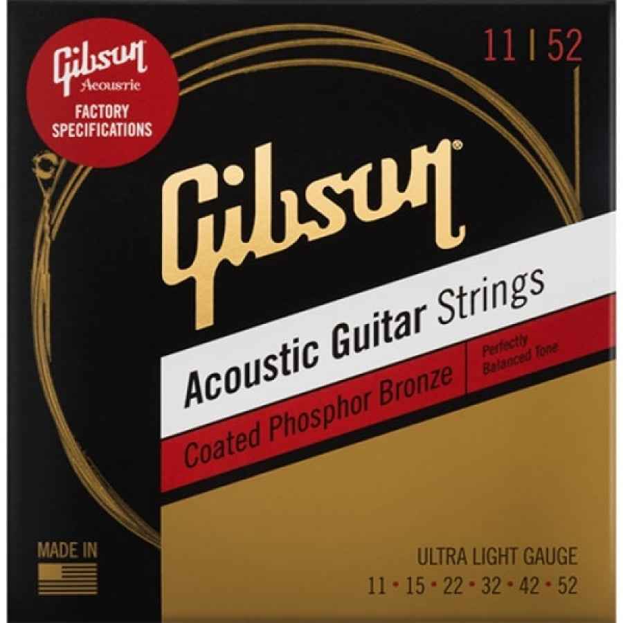 Gibson SAG-CPB11 Coated Phosphor Bronze Acoustic Guitar Strings Ultra Light 11-52