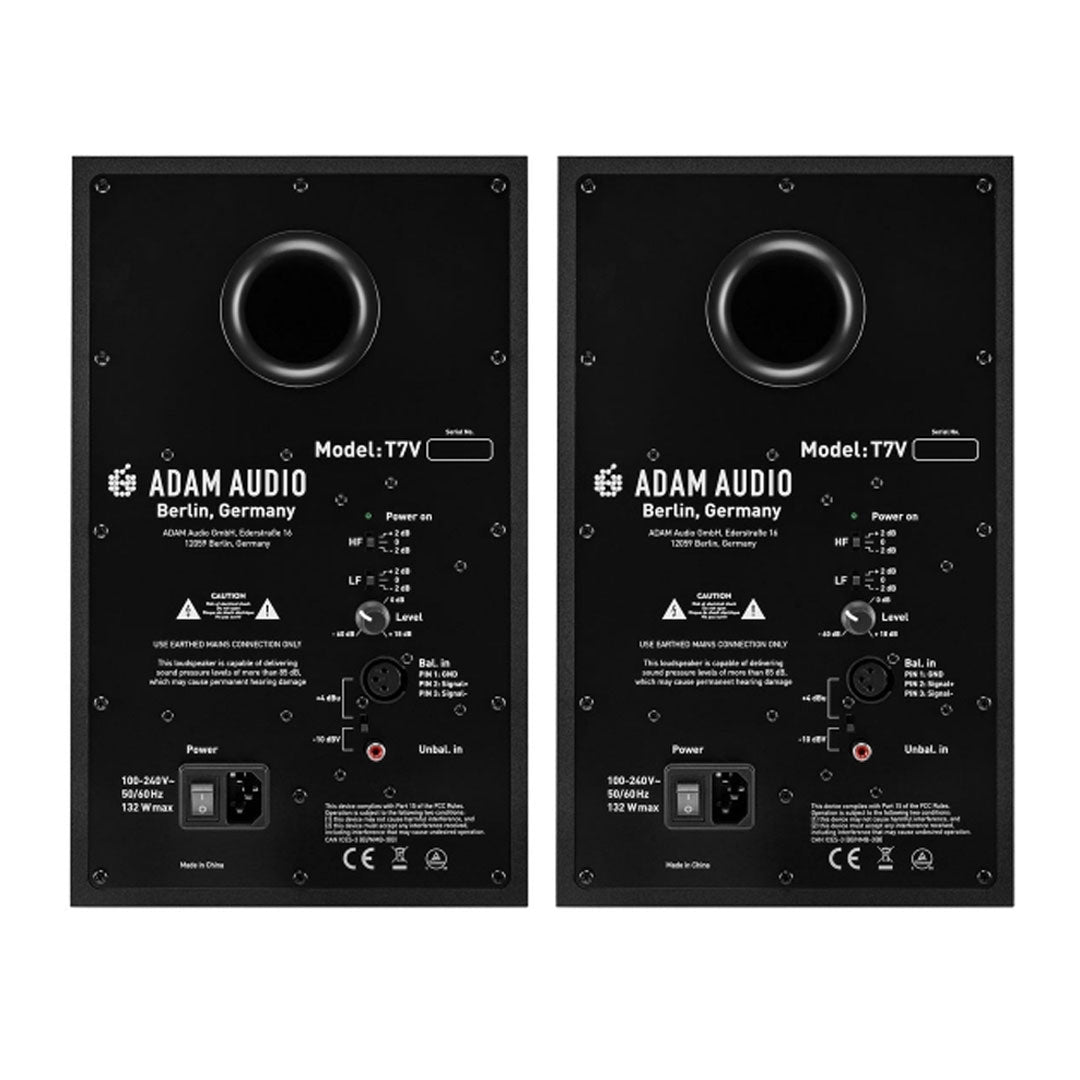 ADAM Audio T7V 7-inch Active Studio Monitor PAIR With 2 XLR to TRS Cables