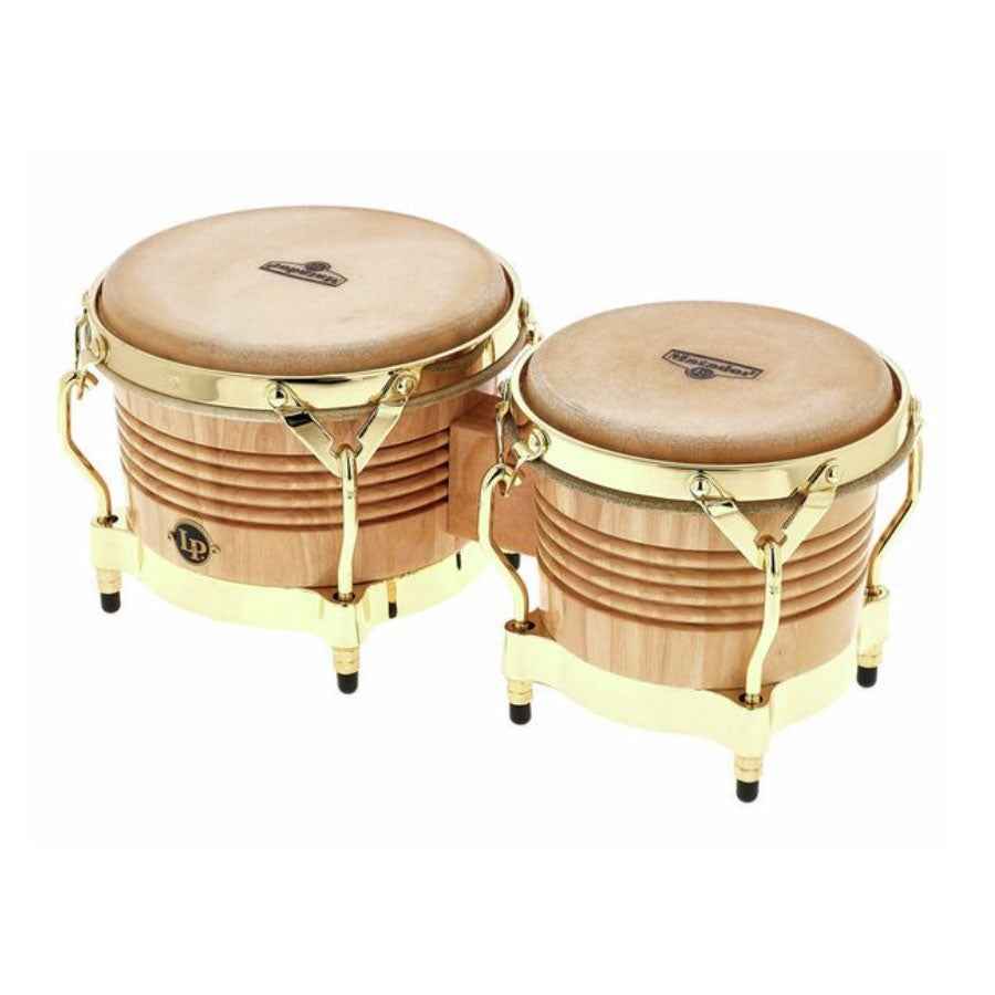 Latin Percussion M201-AW Matador Wood Bongo With Gold Hardware - Natural