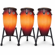 Latin Percussion Matador Custom Wood Conga Set of 3 M950S + M952S + M954S With Stands - Vintage Sunburst