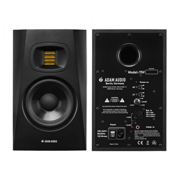 ADAM Audio T5V 5-Inch Active Studio Monitor PAIR With 2 XLR to TRS Cables