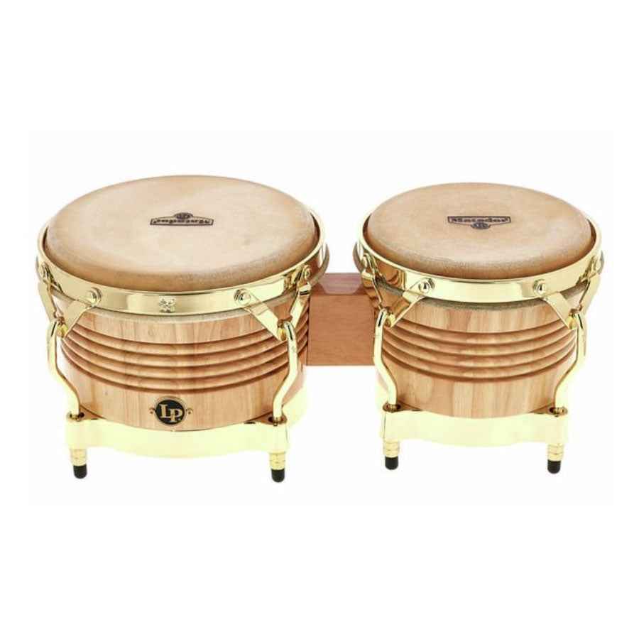 Latin Percussion M201-AW Matador Wood Bongo With Gold Hardware - Natural