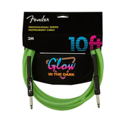 Fender 10 Feet Professional Series Glow In The Dark Instrument Cables 0990810119 - Green