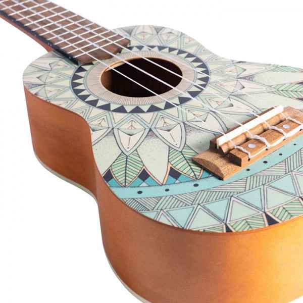 Bamboo U-23 Jade Soprano Ukulele New Generation Series, Mandala Line With Bag