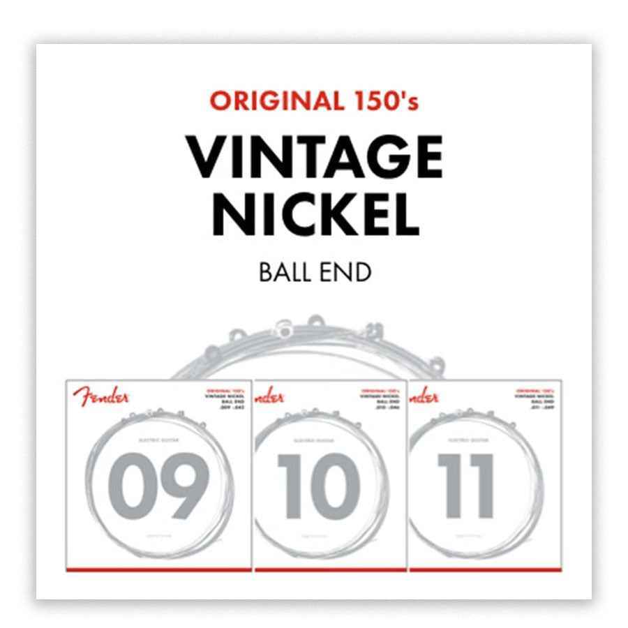 Fender Original 150's Pure Nickel Ball End 730150403 Electric Guitar Strings 009-042