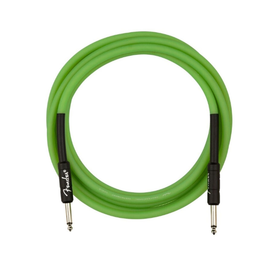 Fender 10 Feet Professional Series Glow In The Dark Instrument Cables 0990810119 - Green