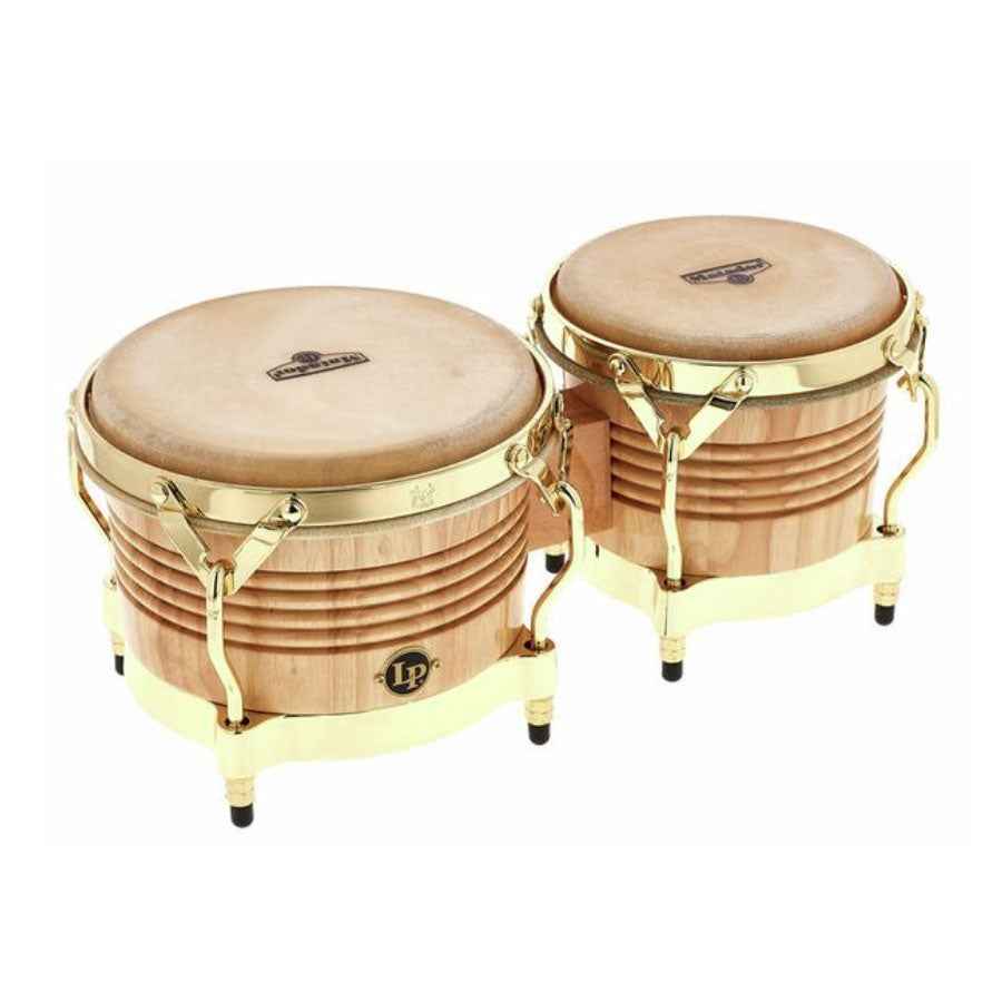 Latin Percussion M201-AW Matador Wood Bongo With Gold Hardware - Natural