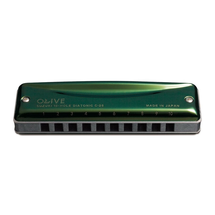 Suzuki C-20A Olive 10-Hole Key Of A Diatonic Harmonica