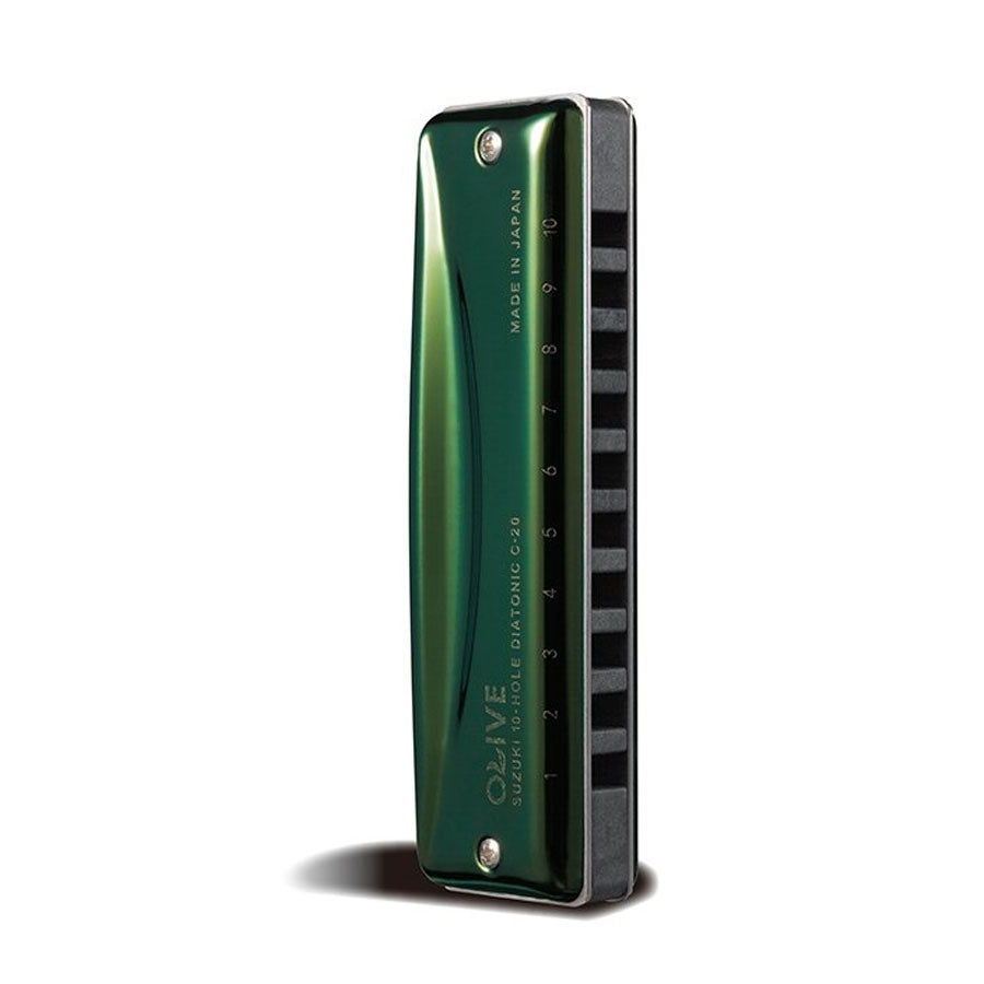 Suzuki C-20A Olive 10-Hole Key Of A Diatonic Harmonica