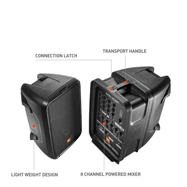 JBL EON208P 8-Inch 2-Way Portable Pa System with Powered 8-Channel Mixer and Bluetooth