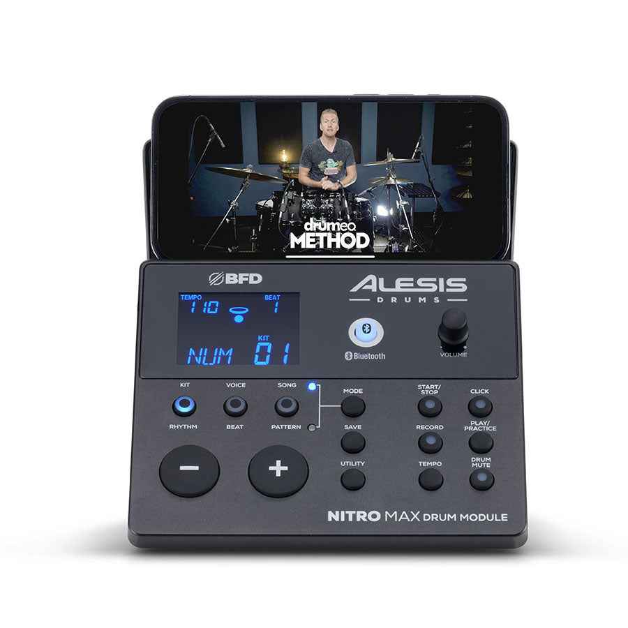 Alesis Nitro Max Kit Eight Piece Electronic Drum Kit with Mesh Heads and Bluetooth
