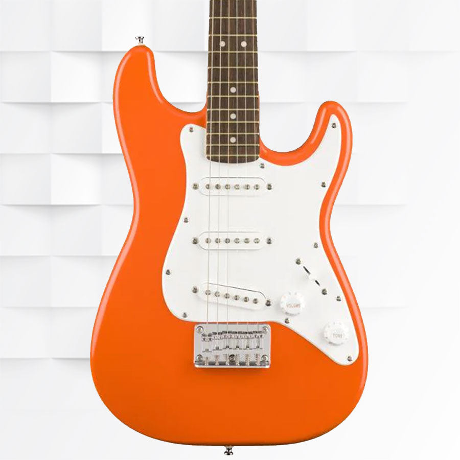Fender Squier FSR Mini Stratocaster Electric Guitar With White Pickguard 0370121596 - Competition Orange