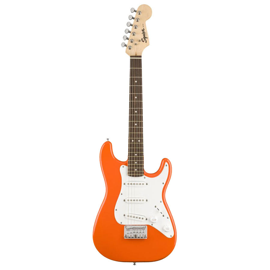 Fender Squier FSR Mini Stratocaster Electric Guitar With White Pickguard 0370121596 - Competition Orange
