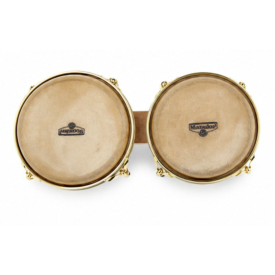 Latin Percussion M201-AW Matador Wood Bongo With Gold Hardware - Natural