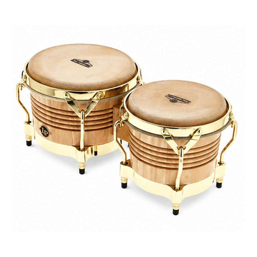 Latin Percussion M201-AW Matador Wood Bongo With Gold Hardware - Natural