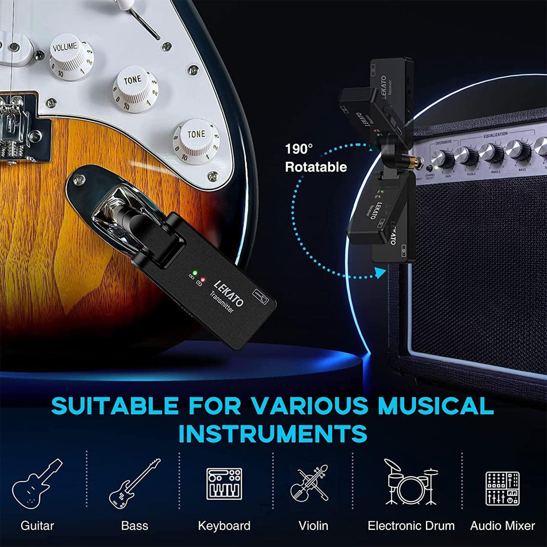 Lekato WS-100 2.4G Guitar Wireless System M02588 with Charging Box