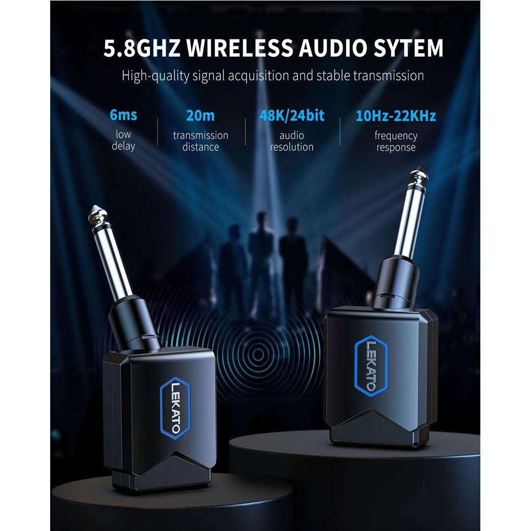 Lekato M03095 JW-06 5.8GHz Wireless Guitar System with Charging Box