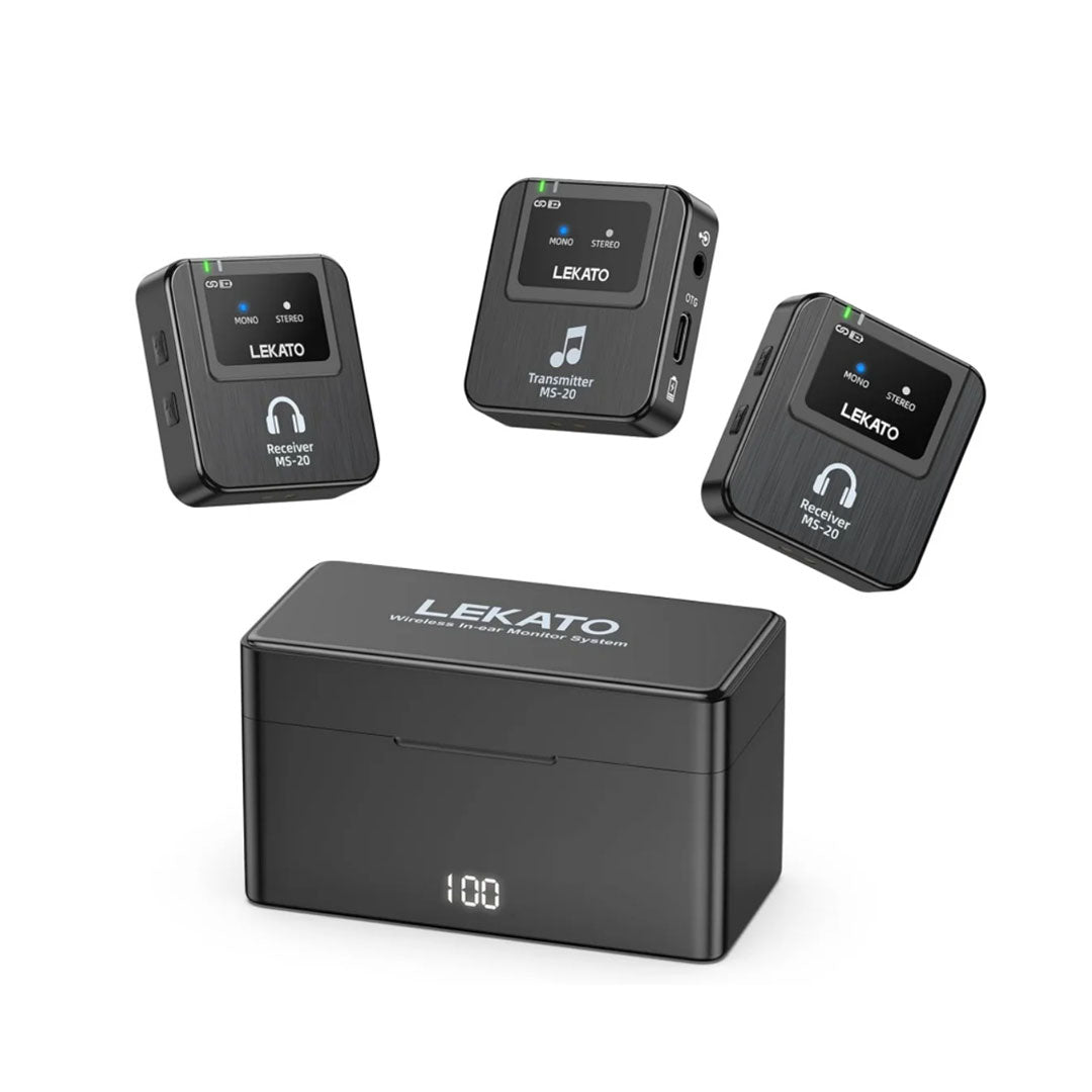 Lekato M03445BK Wireless In Ear Monitor System With Charge Case