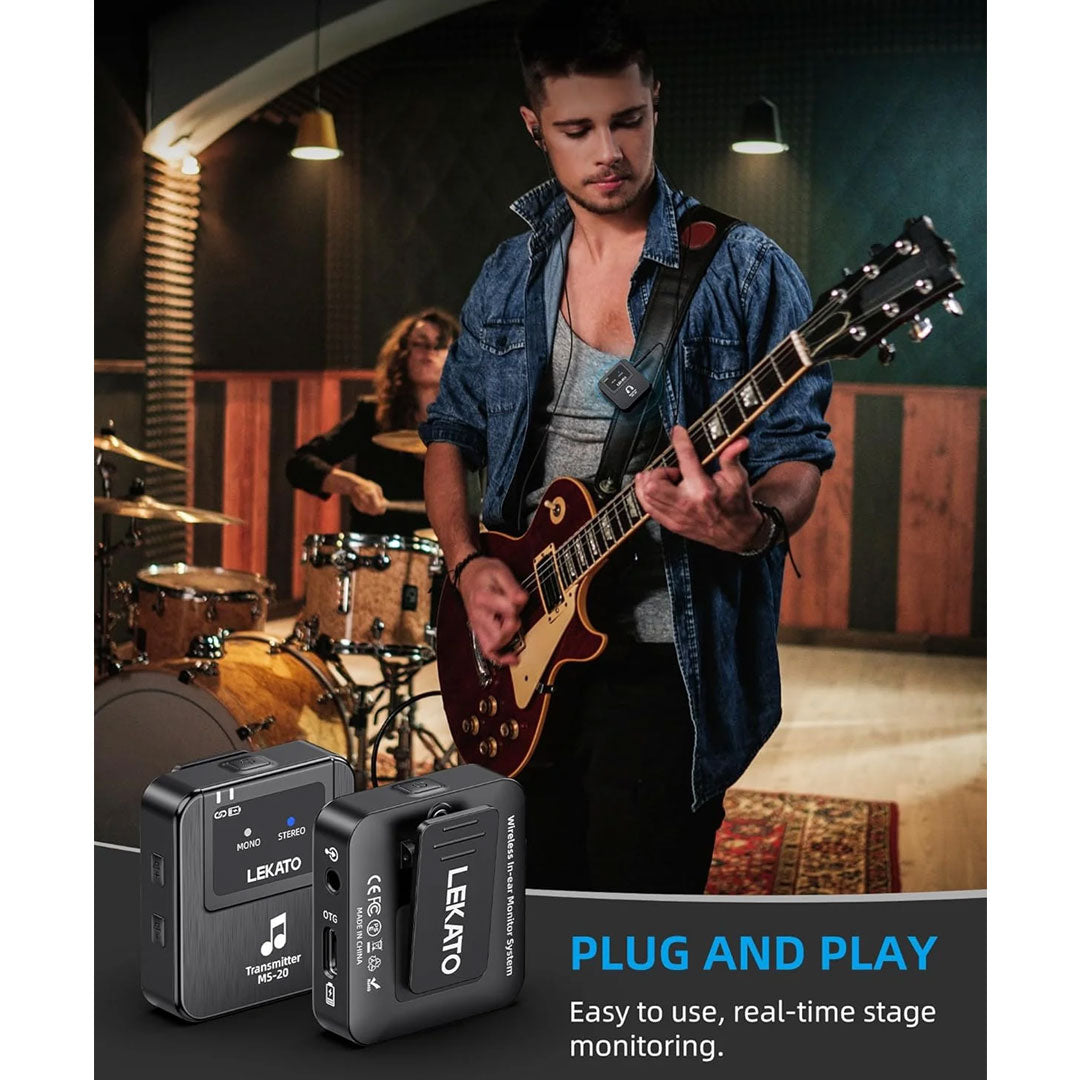 Lekato M03445BK Wireless In Ear Monitor System With Charge Case