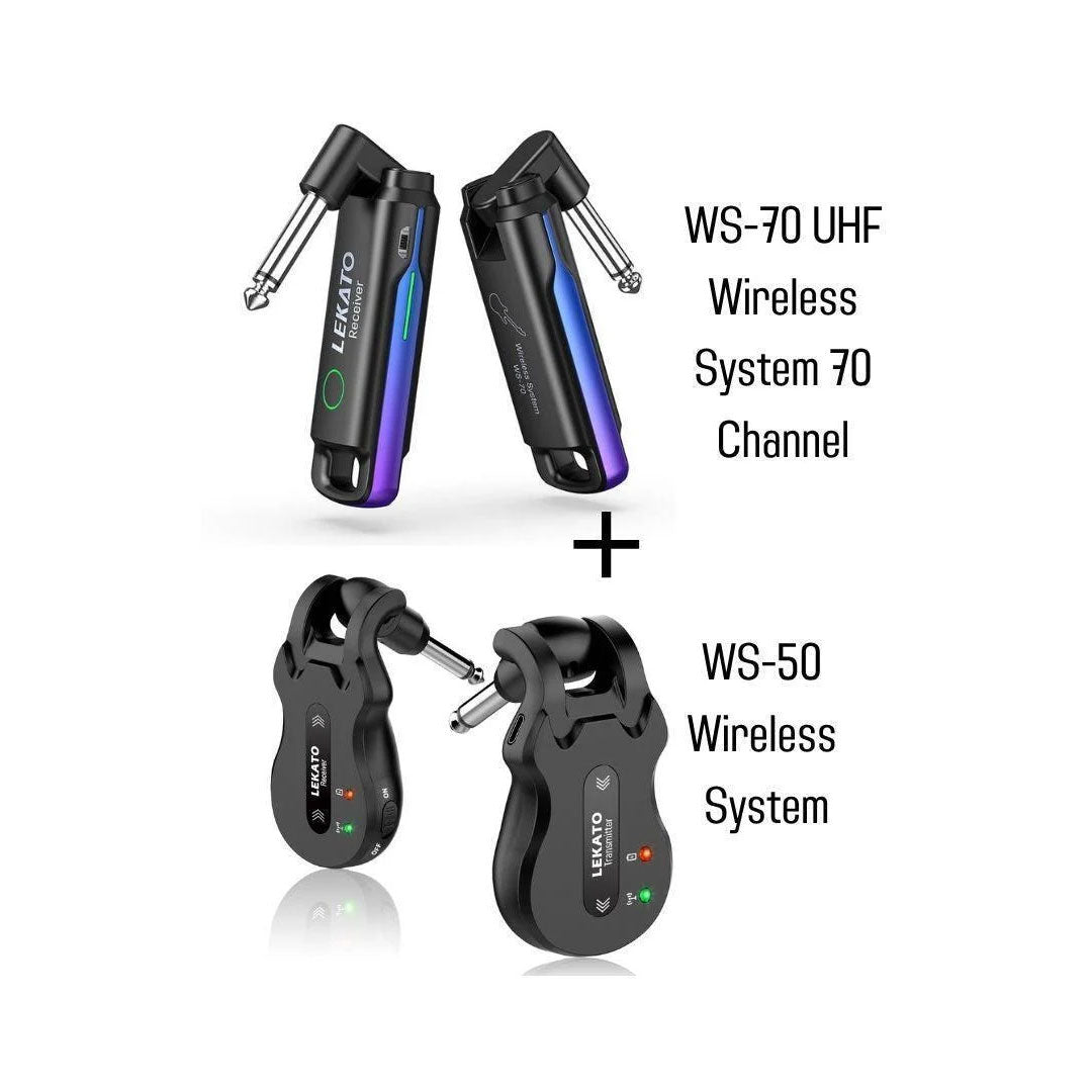 Lekato WS-70 UHF Guitar Wireless System 70 Channel M01476BL