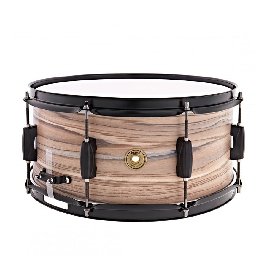 Tama WP1465BK NZW Woodworks 14 inch x 6.5 inch Snare Drum - Natural Zebrawood Wrap