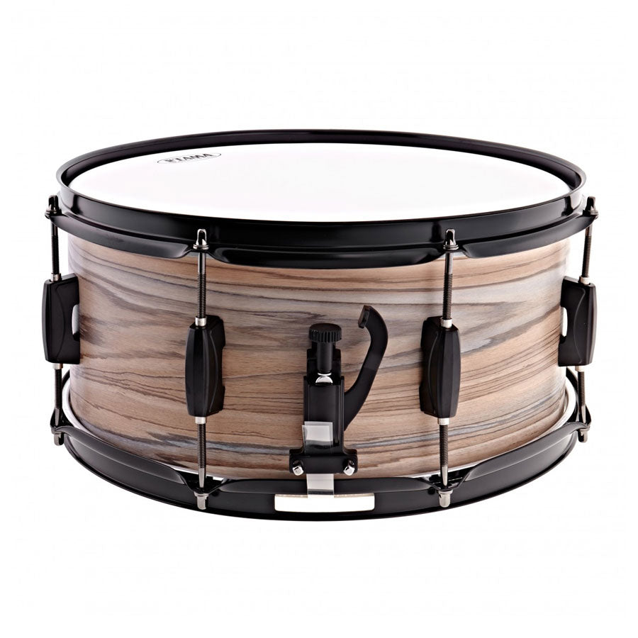 Tama WP1465BK NZW Woodworks 14 inch x 6.5 inch Snare Drum - Natural Zebrawood Wrap